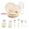 Ivory with Gold Harmony Rim Plastic Wedding Value Set (20 Settings)